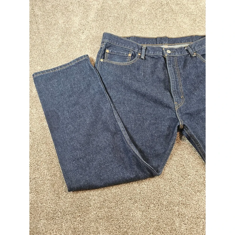 Levis 505 Regular Fit Jeans Mens 40x29 Dark Wash Indigo Blue Denim Straight Leg
